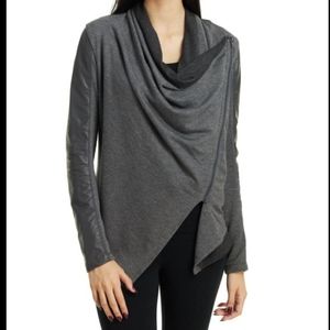 Blank NYC vegan leather moto jacket asymetrical zipper